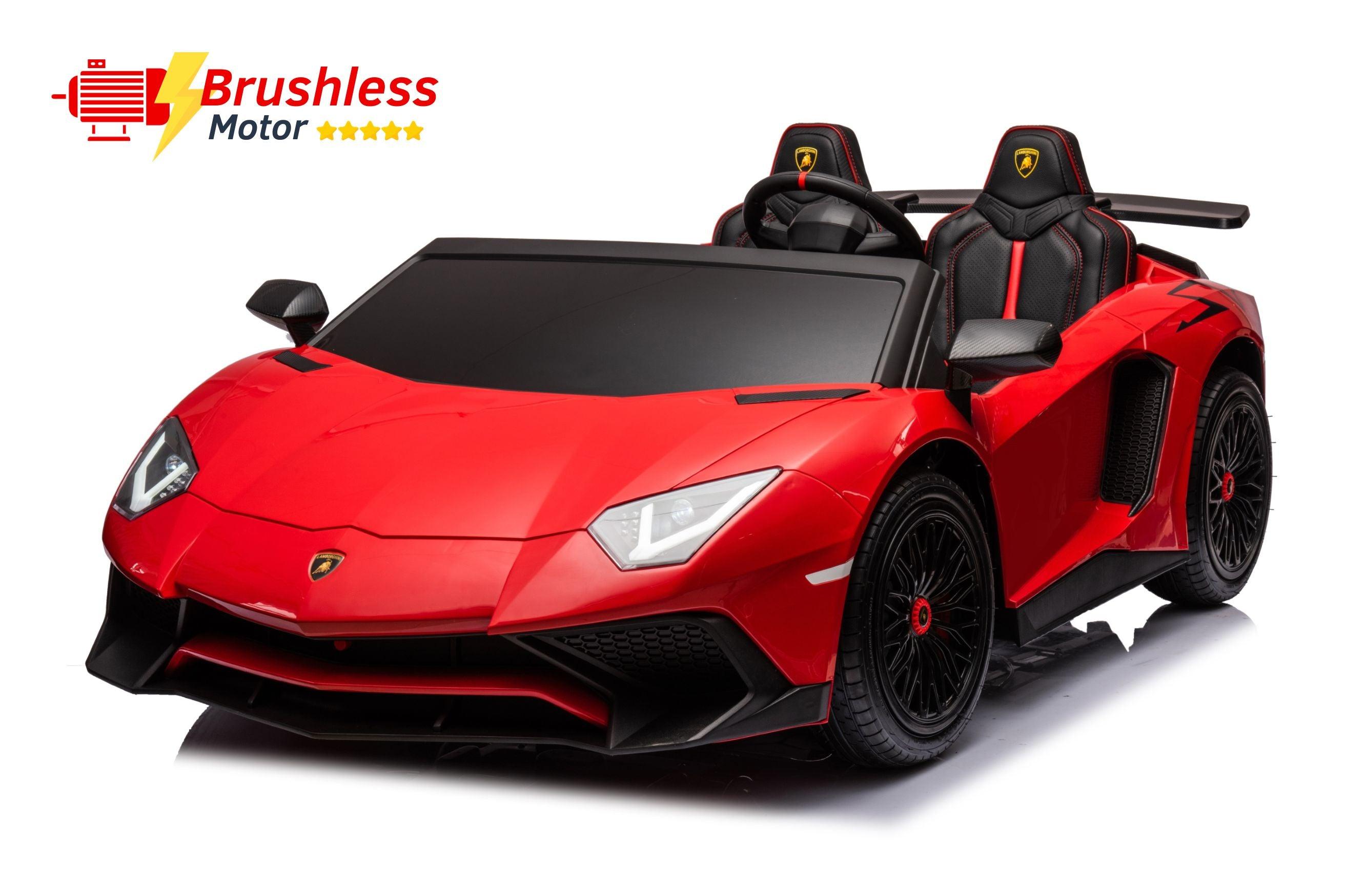 24V Lamborghini Aventador 2 Seater Ride On Car for Kids: Advanced Brushless Motor & Differential for High-Octane Fun - DTI Direct Canada