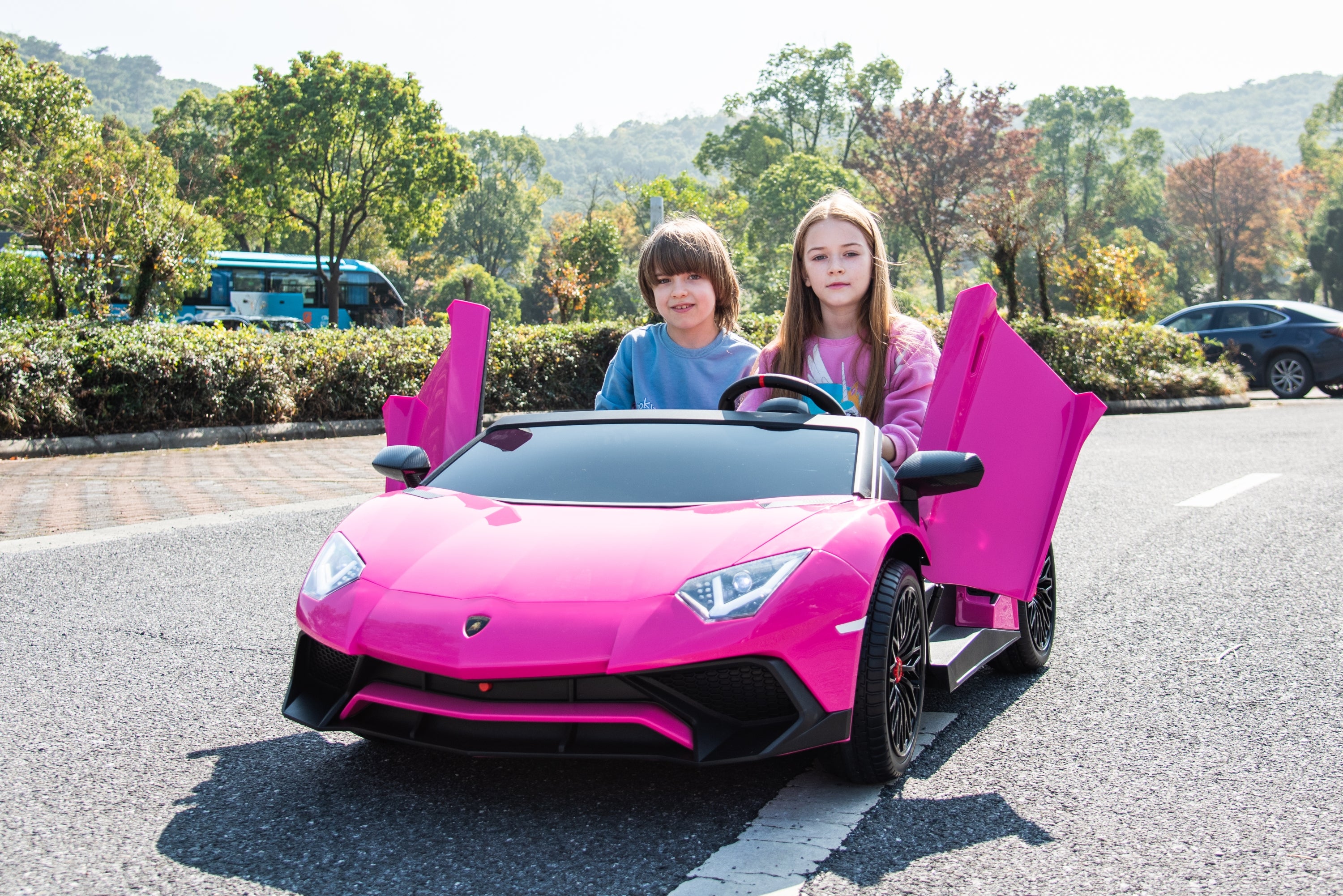 24V Lamborghini Aventador 2 Seater Ride On Car for Kids: Advanced Brushless Motor & Differential for High-Octane Fun - DTI Direct Canada