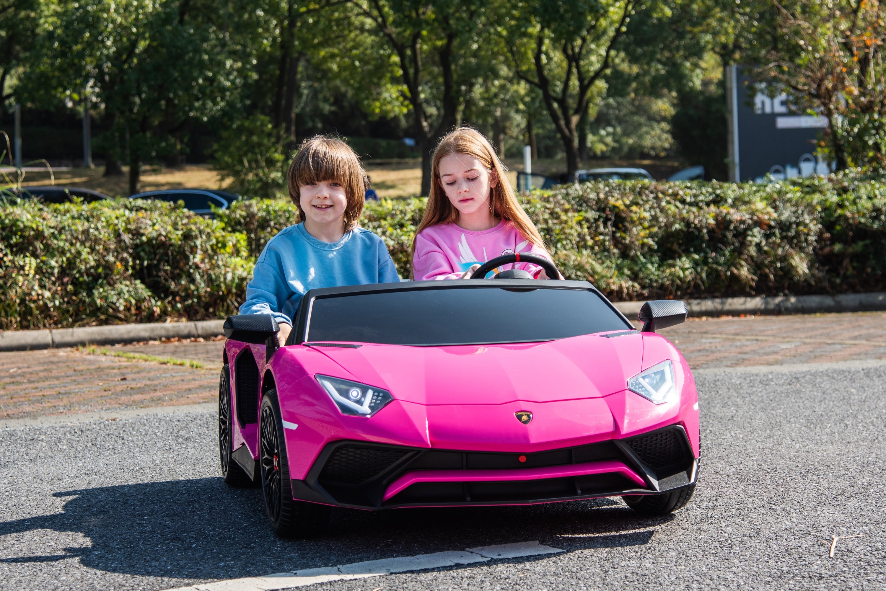 24V Lamborghini Aventador 2 Seater Ride On Car for Kids: Advanced Brushless Motor & Differential for High-Octane Fun - DTI Direct Canada