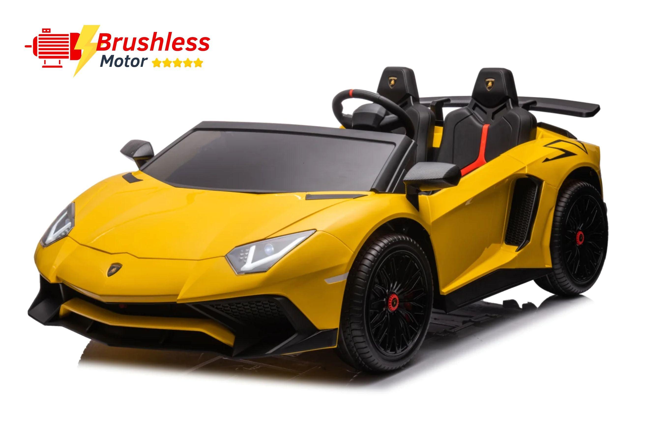 24V Lamborghini Aventador 2 Seater Ride On Car for Kids: Advanced Brushless Motor & Differential for High-Octane Fun - DTI Direct Canada