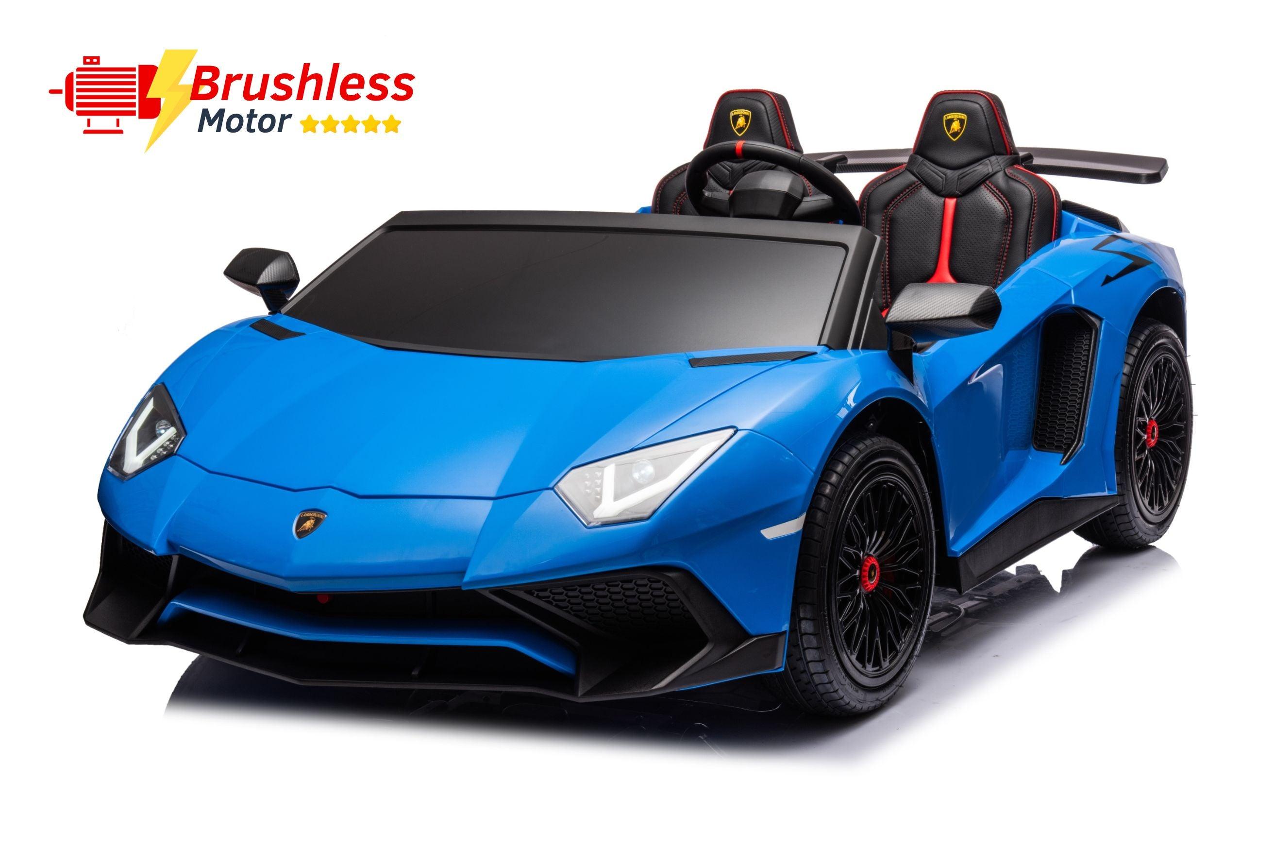 24V Lamborghini Aventador 2 Seater Ride On Car for Kids: Advanced Brushless Motor & Differential for High-Octane Fun - DTI Direct Canada