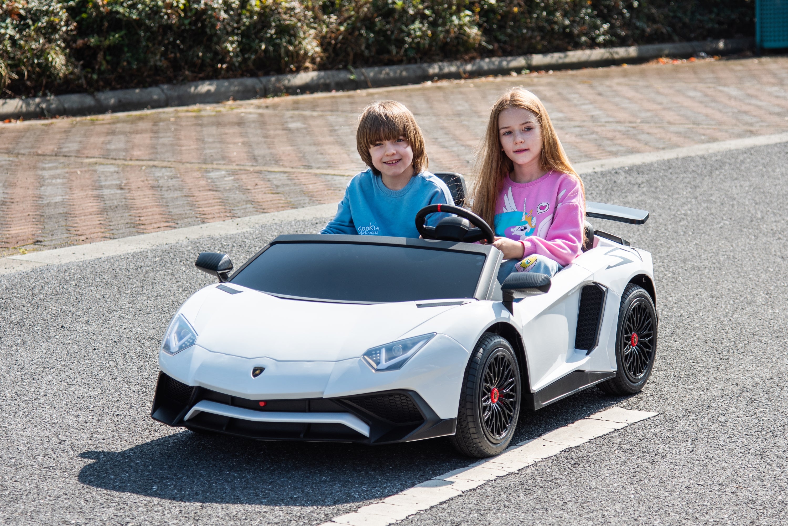 24V Lamborghini Aventador 2 Seater Ride On Car for Kids: Advanced Brushless Motor & Differential for High-Octane Fun - DTI Direct Canada