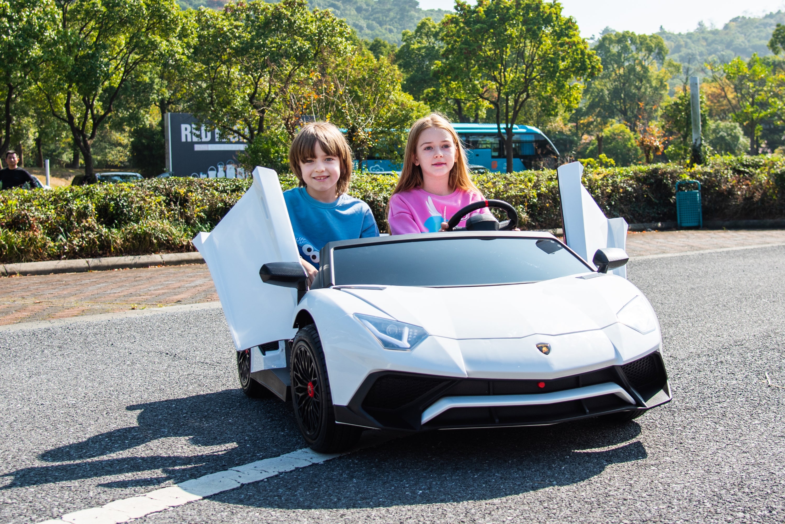 24V Lamborghini Aventador 2 Seater Ride On Car for Kids: Advanced Brushless Motor & Differential for High-Octane Fun - DTI Direct Canada