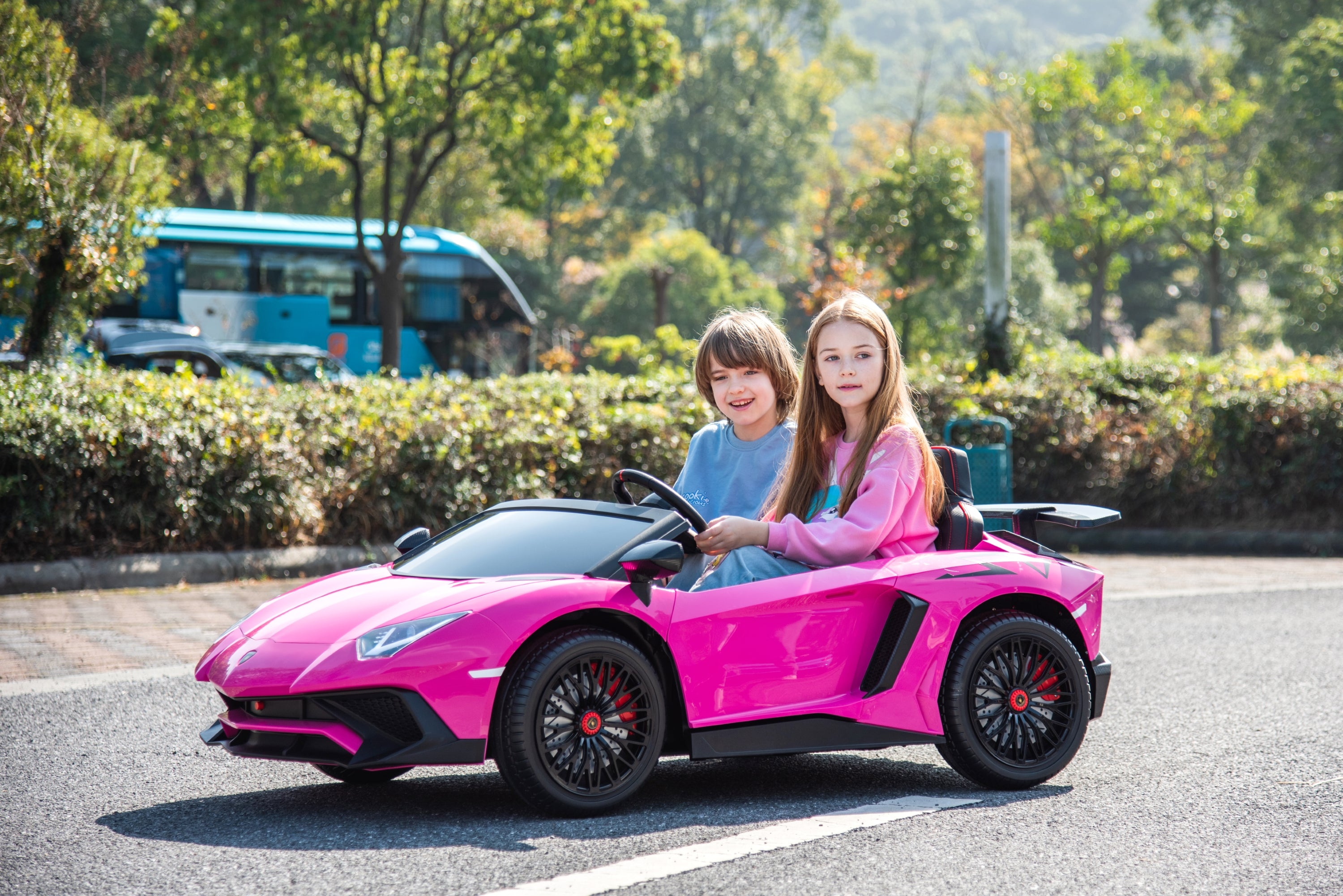 24V Lamborghini Aventador 2 Seater Ride On Car for Kids: Advanced Brushless Motor & Differential for High-Octane Fun - DTI Direct Canada