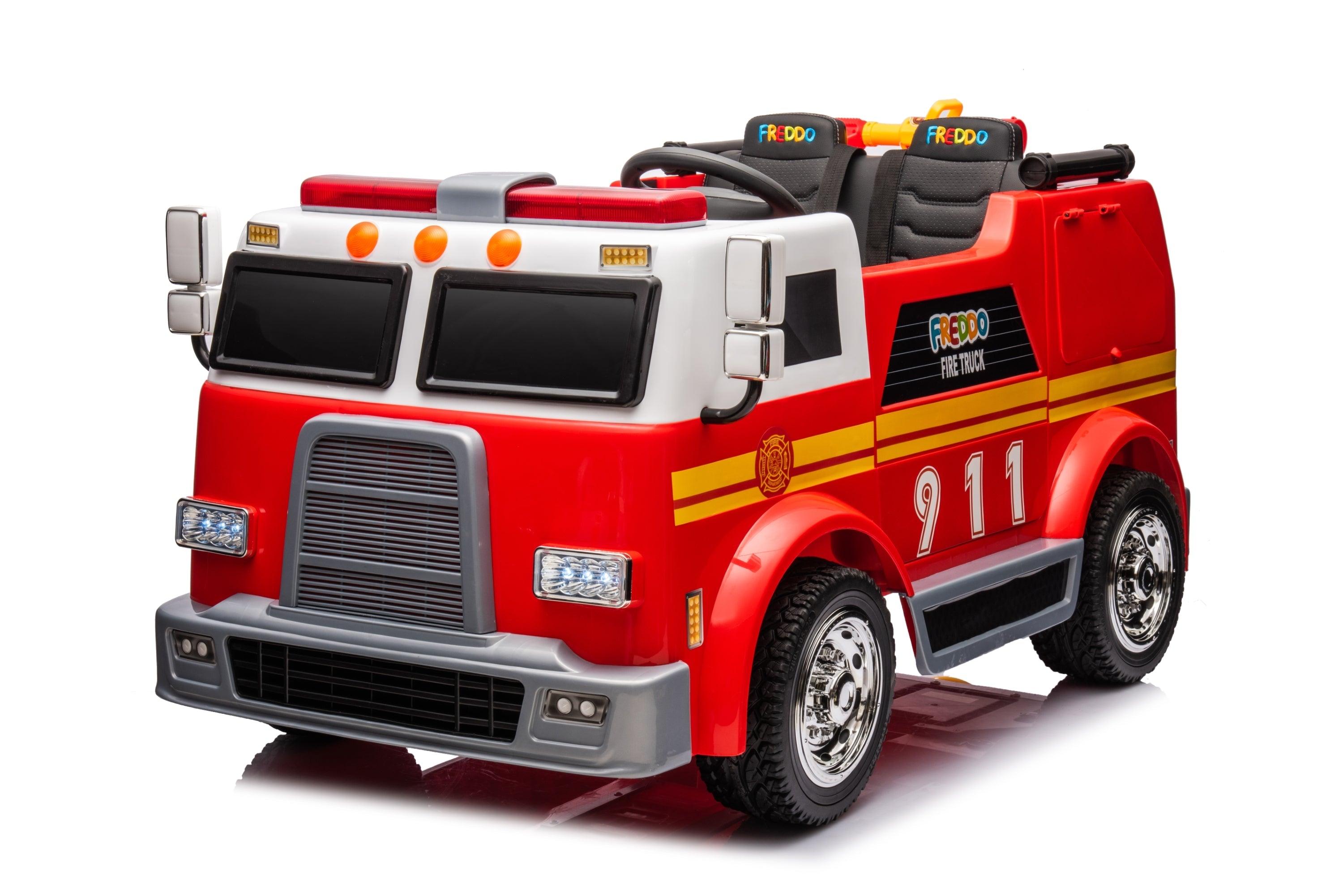 24V Freddo Fire Truck 2-Seater Ride on - DTI Direct Canada