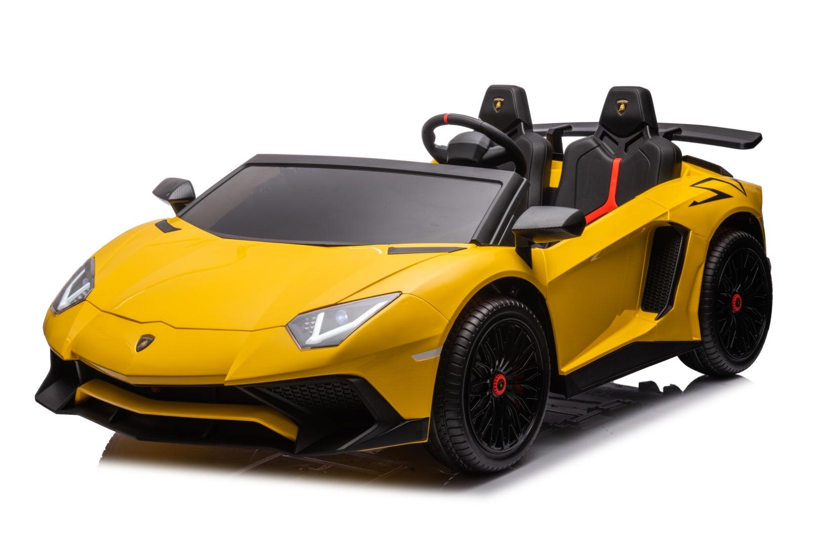 24V Lamborghini Aventador 2 Seater Ride On Car for Kids: Advanced Brushless Motor & Differential for High-Octane Fun - DTI Direct Canada