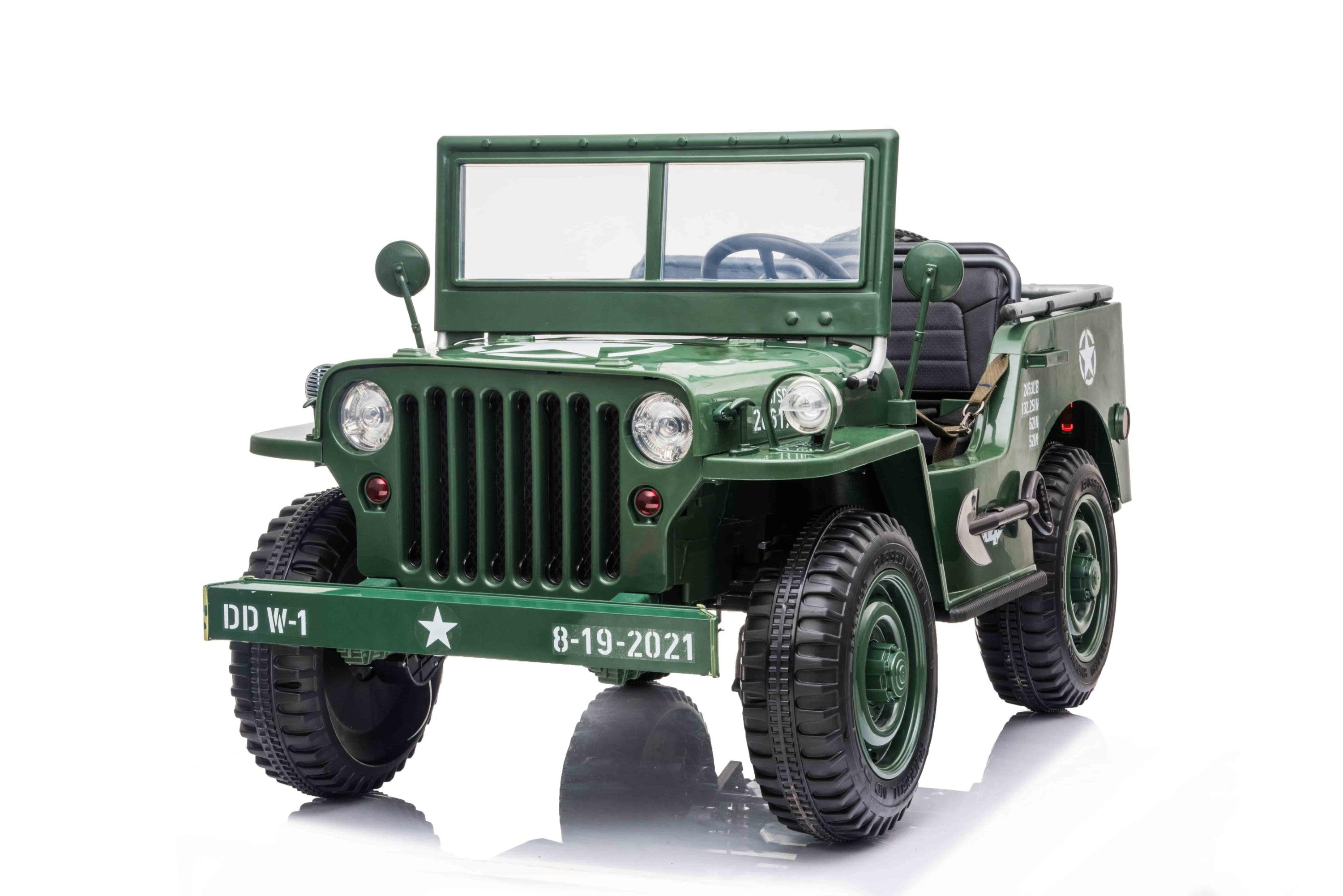 24V Military Willy Jepp 3 Seater Electric Ride on - DTI Direct Canada