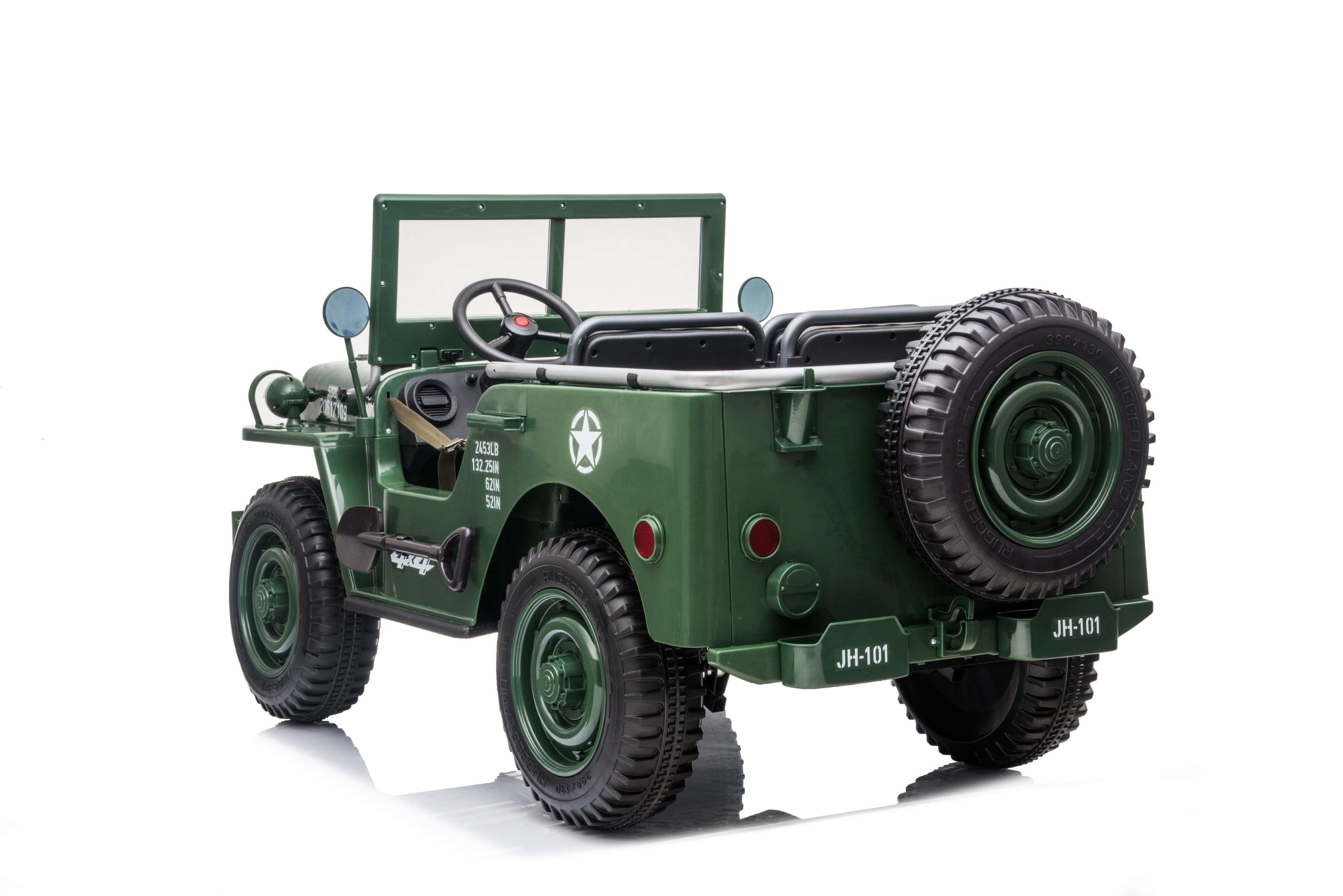 24V Military Willy Jepp 3 Seater Electric Ride on - DTI Direct Canada
