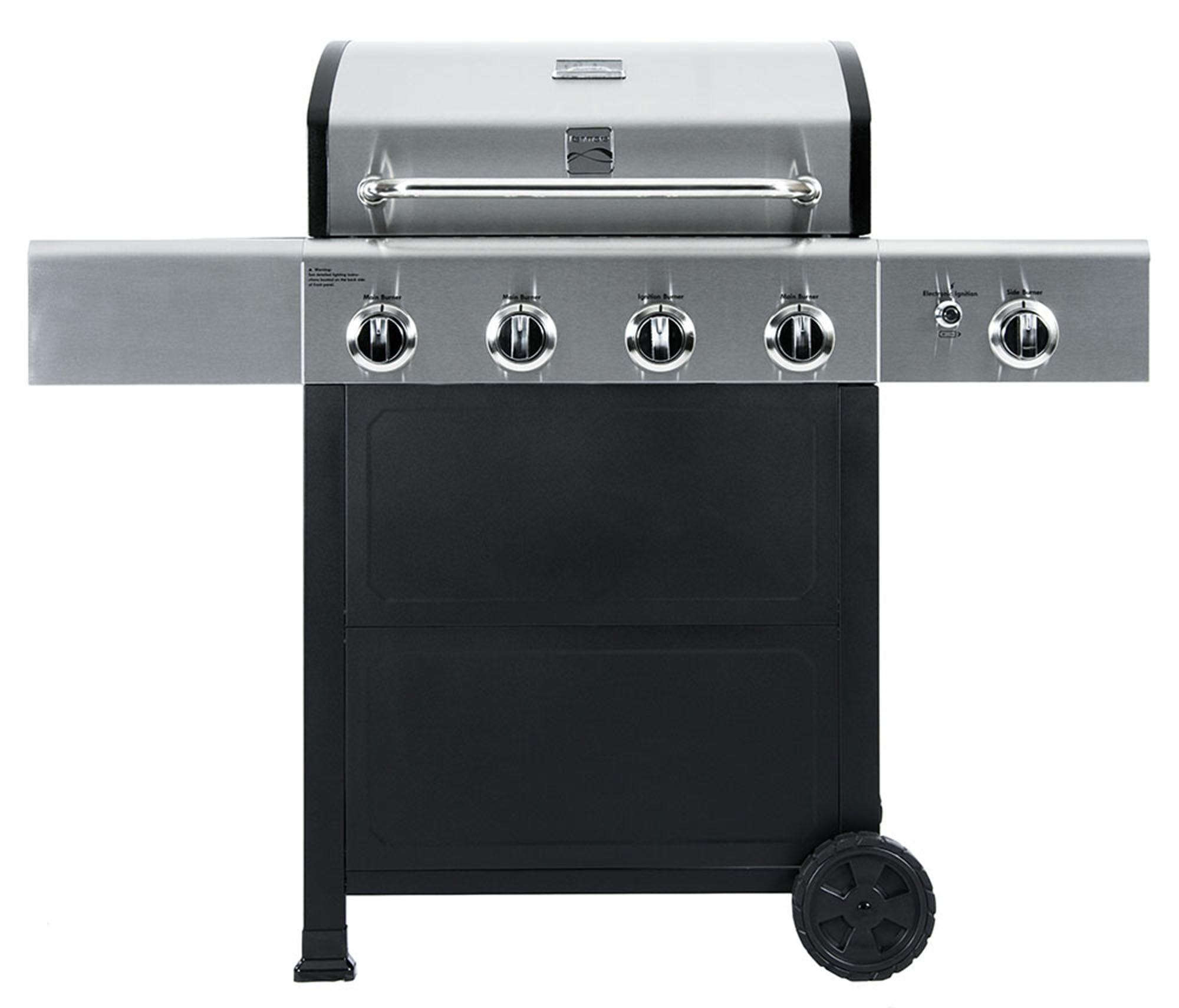 4 Burner Gas Grill Plus Side Burner - Black with Stainless Steel Lid - DTI Direct Canada