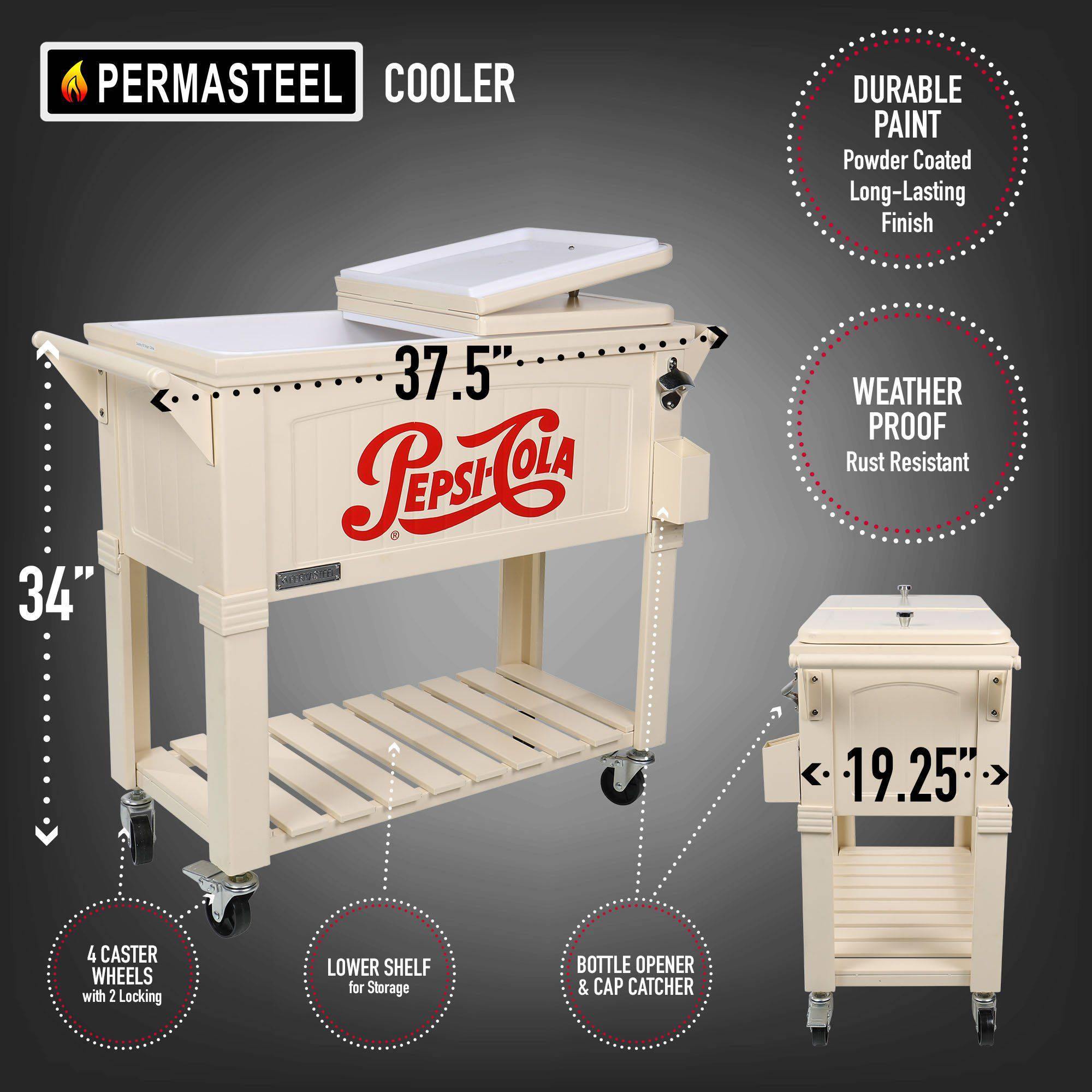 Patio Cooler Pepsi-Cola Styling - 80QT - DTI Direct Canada