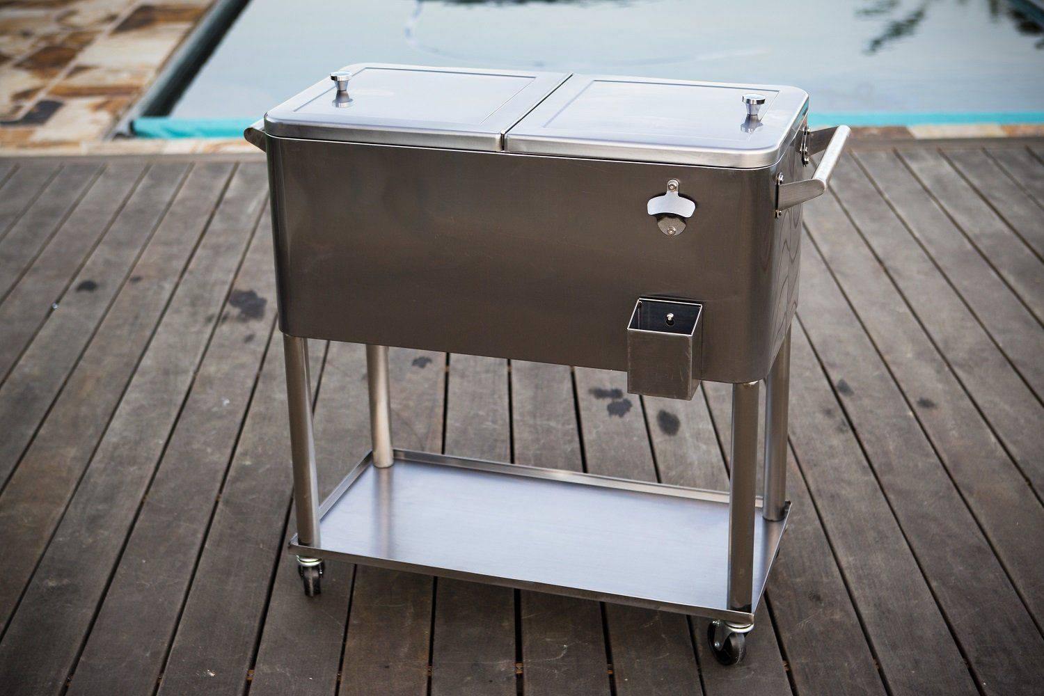 Patio Cooler Stainless Steel - 80QT - DTI Direct Canada