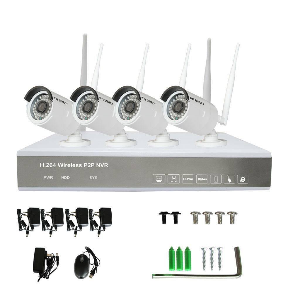 Wireless NVR Surveillance Camera System 8-Channel 4 Cameras (No HD) - DTI Direct Canada